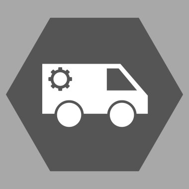 Hizmet araba düz vektör simgesi