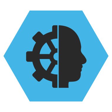 Cyborg Gear Flat Vektör Sembolü