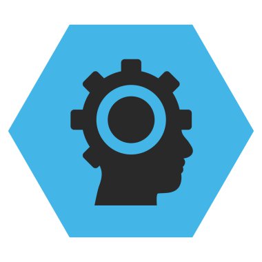 Cyborg Gear Flat Vektör Sembolü