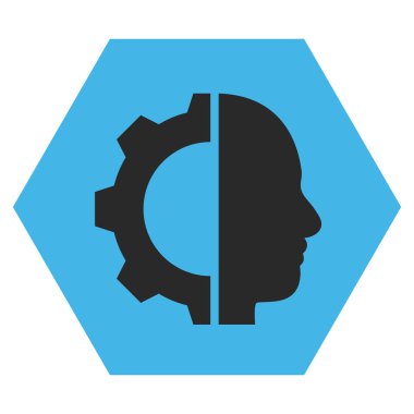 Cyborg Gear Flat Vektör Sembolü