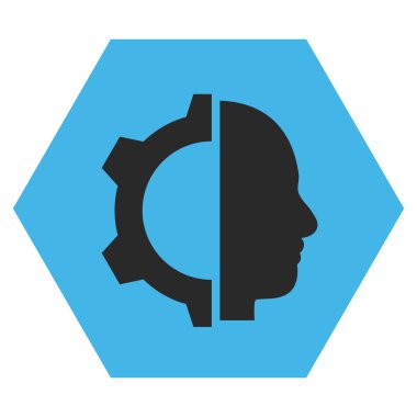 Cyborg Gear Flat Vektör Sembolü