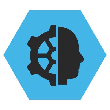 Cyborg Gear Flat Vektör Sembolü