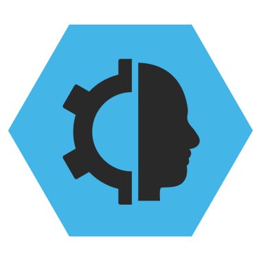 Cyborg Gear Flat Vektör Sembolü