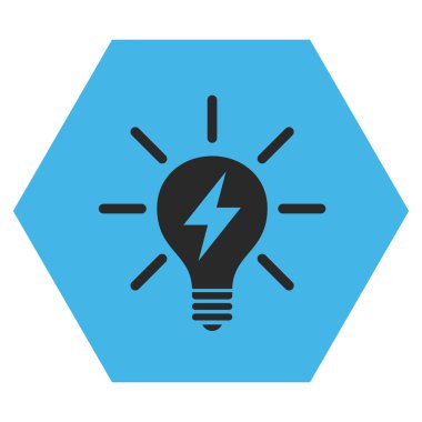 Elektrik ışık ampul düz vektör simgesi