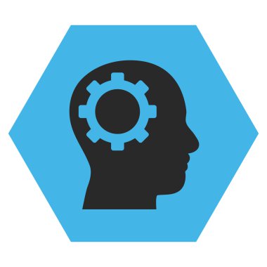Intellect Gear Flat Vektör Simgesi