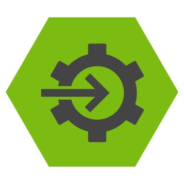 COG Tümleştirme düz vektör simgesi