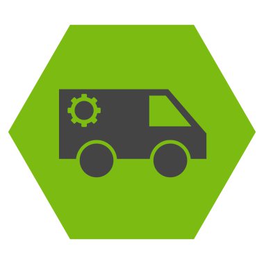 Servis Aracı Düz Vektör Sembolü