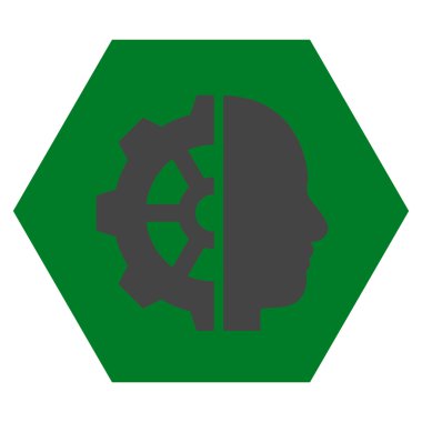 Cyborg vites düz vektör piktogram