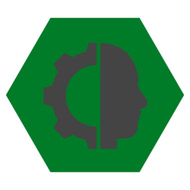 Cyborg Gear Flat Vektör Sembolü