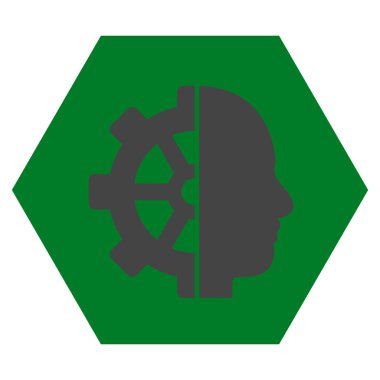 Cyborg vites düz vektör piktogram