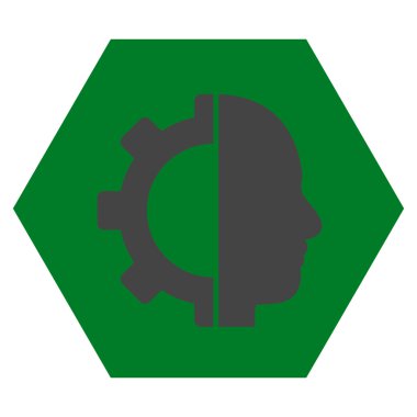 Cyborg Gear Flat Vektör Simgesi