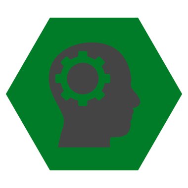 Akıl vites düz vektör piktogram