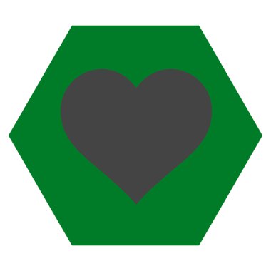 Aşk kalp düz vektör piktogram