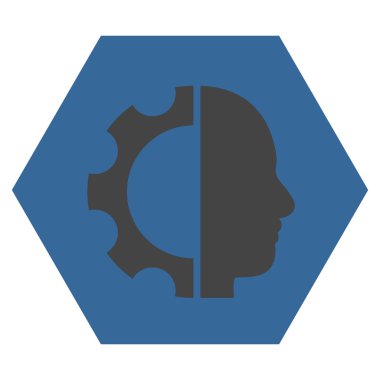 Cyborg Gear Flat Vektör Simgesi