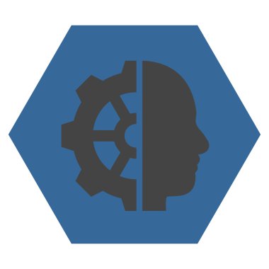 Cyborg Gear Flat Vektör Simgesi