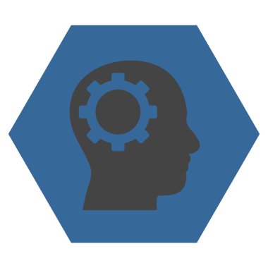 Akıl vites düz vektör piktogram