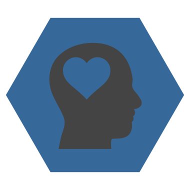 Sevgili baş düz vektör piktogram