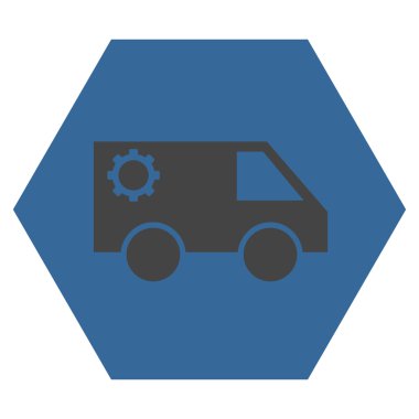 Servis Aracı Düz Vektör Sembolü