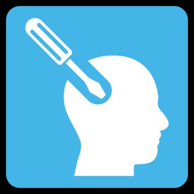 Beyin aracı düz vektör piktogram