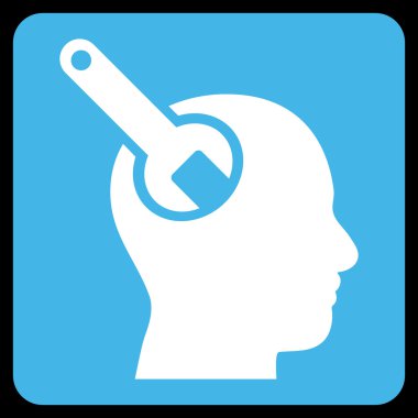 Beyin Aracı Düz Vektör Sembolü