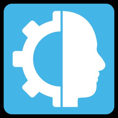 Cyborg Gear Flat Vektör Sembolü