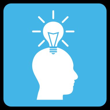 Genius Ampul Düz Vektör Simgesi