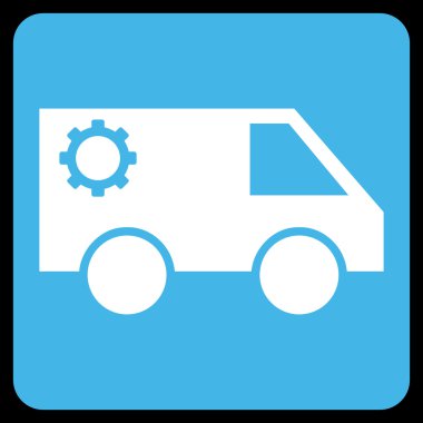 Hizmet araba düz vektör simgesi