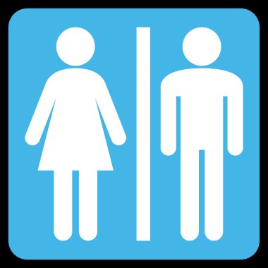 WC kişi düz vektör simgesi