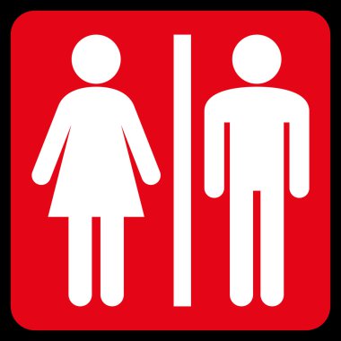 WC kişi düz vektör simgesi
