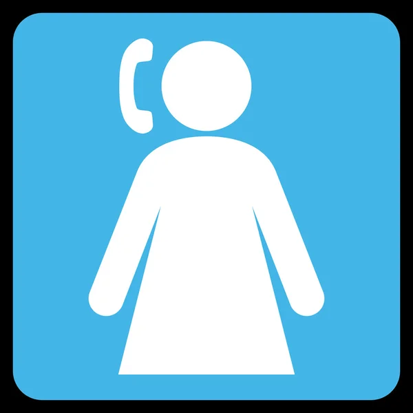 Pictogramme vectoriel plat de la femme appelant — Image vectorielle