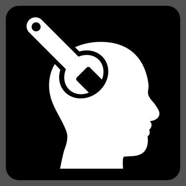 Beyin aracı düz vektör piktogram