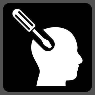 Beyin aracı düz vektör piktogram