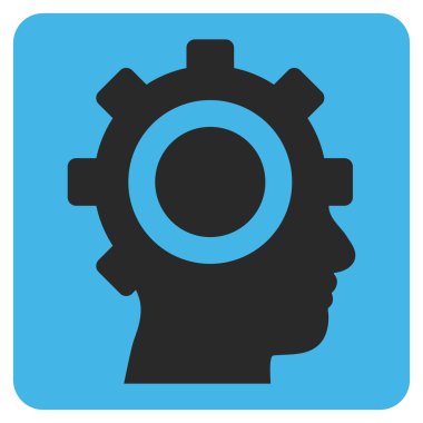 Cyborg vites düz vektör piktogram