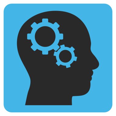 Beyin Dişlileri Düz Vektör Piktogramı