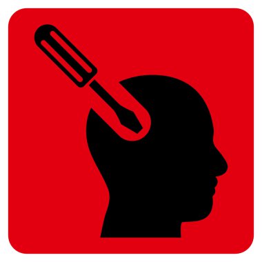 Beyin aracı düz vektör piktogram