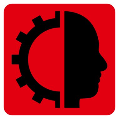 Cyborg vites düz vektör piktogram