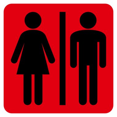 WC kişi düz vektör simgesi