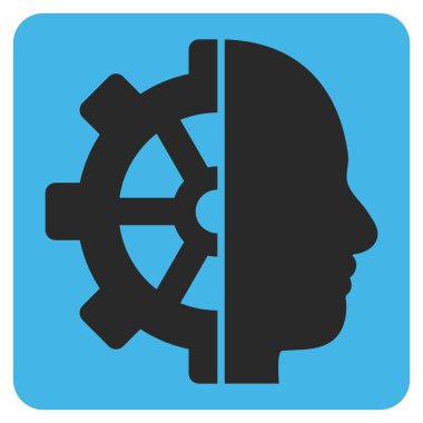 Cyborg Gear Flat Vektör Sembolü