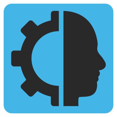 Cyborg Gear Flat Vektör Sembolü