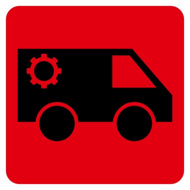 Hizmet araba düz vektör simgesi