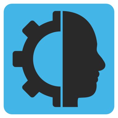 Cyborg Gear Flat Vektör Simgesi