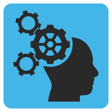 Beyin mekanik düz vektör piktogram