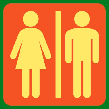 WC kişi düz vektör simgesi