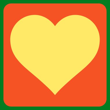 aşk kalp düz vektör simgesi