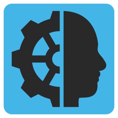 Cyborg Gear Flat Vektör Sembolü