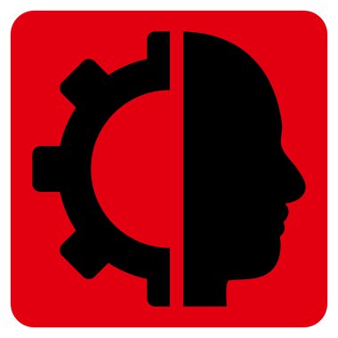 Cyborg vites düz vektör piktogram