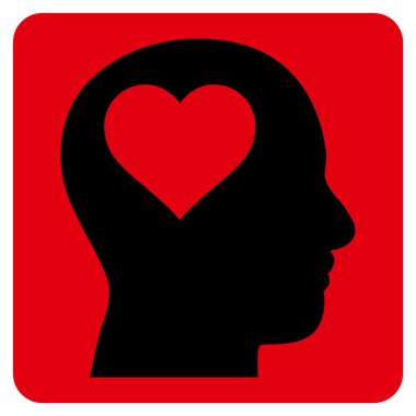 Sevgili baş düz vektör piktogram