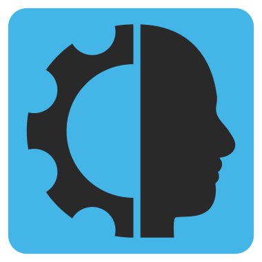 Cyborg Gear Flat Vektör Simgesi