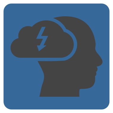 Beyin fırtınası düz vektör simgesi