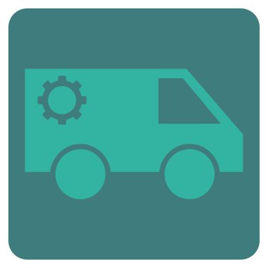 Hizmet araba düz vektör piktogram